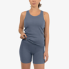 Women’s Steel Blue Ribbed Tank Top – Soft Pima Cotton Modal, Comfortable Fit